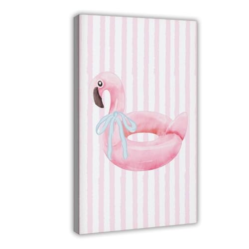 Poster flamant rose toile piscine tropicale l'idée cadeau déco parfaite