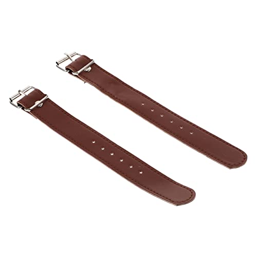 Sosoport 1 pair Convenient for Leather Replacement Bike Cycling of Storage Stabilizer Belt Release Basket Wicker Straps Front Metal Children Quick Multi-use Scooter Brown Vintage Strap