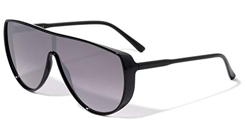 Lyon Flat Top Round Shield Fashion Sunglasses