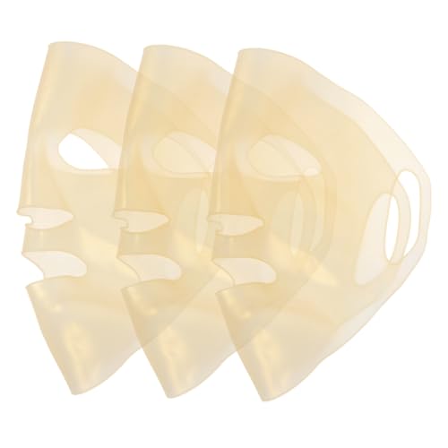 MOLUCKFU 3個シリコン製再利用可能フェイスマスクカバー スキンケア用シートマスク保護カバー 頭皮に優しいフィット設計 持ち運び便利 折りたたみ式 軽量