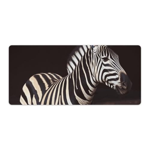 Tapis de souris de jeu LED grand format imperméable et tapis de bureau motif zèbre