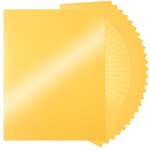 25 Sheets Gold Shimmer Cardstock 8.5 x 11Inch Metallic Card Stock 250GSM/92LB Heavyweight Craft Printer Paper for Wedding Invitations, Greeting Cards, Printing UAP18GD025