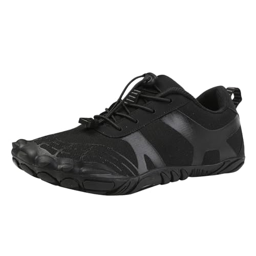 Zapatillas de correr antideslizantes para mujer, cómodas zapatillas de natación Creek con cinco dedos, versátiles zapatos al aire libre para pescar, montañismo y senderismo, Negro , 37 EU