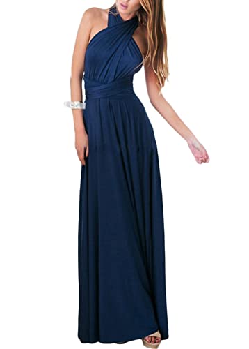 shownicer Damen Elgant Lange Abendkleider Multiway Brautjungfernkleid Wickelkleid V-Ausschnitt Cocktailkleid Bodenlang Partykleid Rückenfrei...