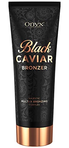 Onyx Black Caviar Dark Tanning Lotion For Outdoor Sun - Black Body Bronzer & Tan Enhancer - Insanely Dark Tan Results - Tanning Bed Lotion For Men & Women - Tinted Moisturizer For Bronze Skin #TOP1