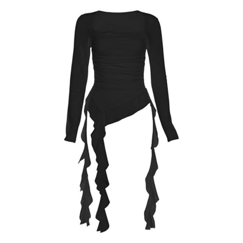 Image of Women's Y2K Long Sleeve T Shirt Classic Streetwear for Wedding Dating Gothic S Black