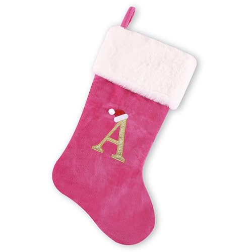 BELISHMIE 20-inch Personalized Pink Faux Velvet...