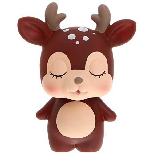 Toyvian Deer Figurine Deer Piggy Bank Kids Cartoon Animal Coin Bank Cash Coin Can New Year Money Saving Box Desktop Ornaments for Baby Shower Birthday Holiday Coffee Elk Statue