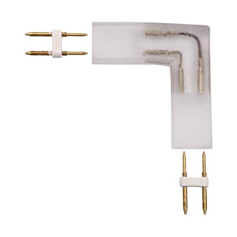 XUNATA L Connectors (2-pin/ 4-pin) 90° Right Angle Corner Connector Linker for LED Strip Linker Accessories (3, PCB: 6mm (2-pin)) Cover