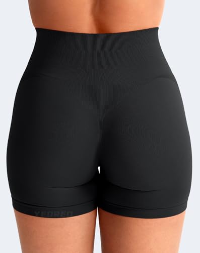 YEOREO Women Seamless Scrunch Workout Shorts High Waisted Intensify Running Gym Yoga Workout2