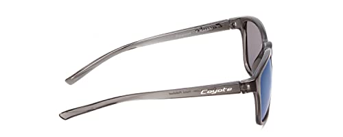 Coyote Rambler Mens Square Polarized Sunglasses in Crystal Grey/Blue Mirror 53mm3
