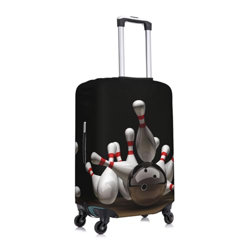 3d Bowling Ball Travel Luggage Cover Suitcase Protector Bag, Fits 18-32 Inch Luggage, Double-Sided Printed Baggage Covers For Kid And Adult,Small3