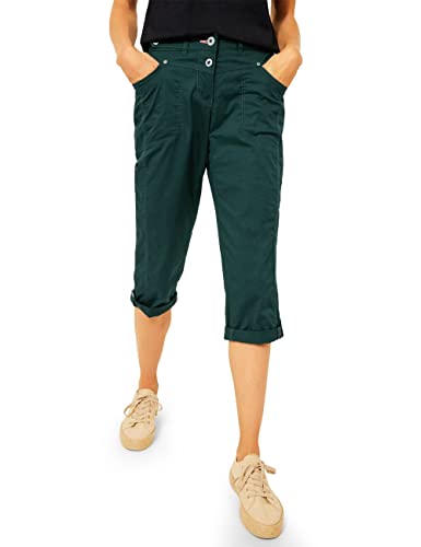 CECIL B375098 3/4 Sommerhose Casual Pantaloni Estivi, Ponderosa Pine Green, W32/L22 Donna
