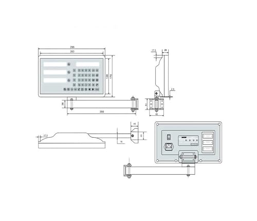 SNS-2V/3V Set Display AC90-260V & 50-1000mm Linear Glass Scale Encoder miniatura 3
