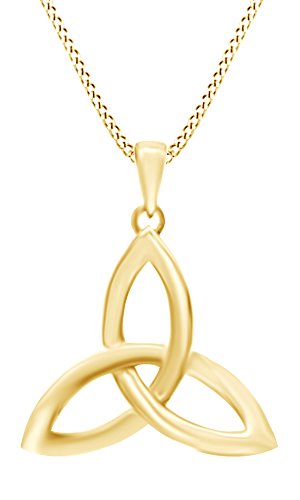 AFFY Celtic Trinity Knot Pendant Necklace In 14K Gold Over Sterling Silver