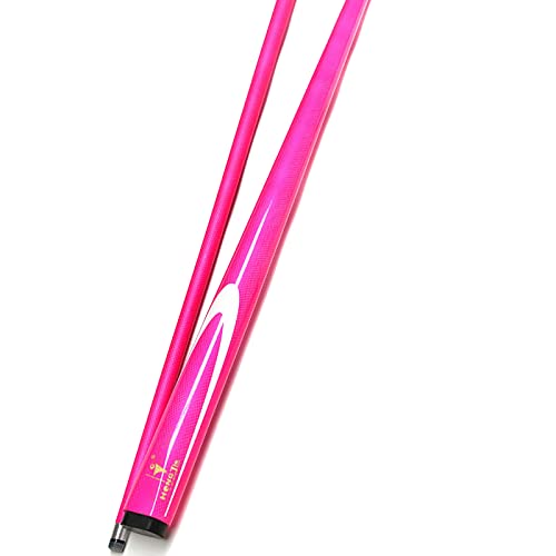 Taco de billar 57 pulgadas carbon fibra 9.5mm punta rosa miniatura 1