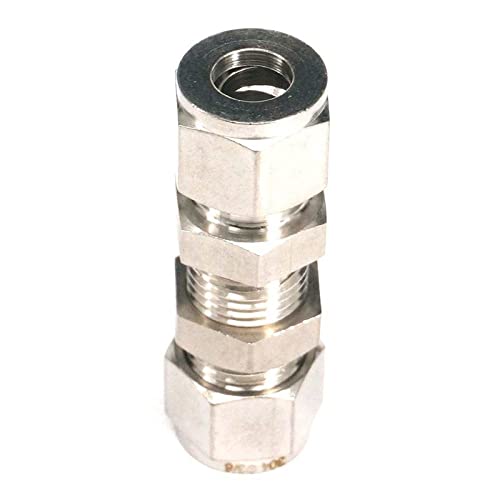 Fit Tube O/D 4mm Bulkhead 304 Stainless Steel Ferrule Pneumatic Air Compression Fitting
