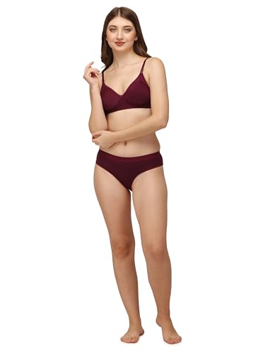 Image of Women's Pack of 1 Full Comfortable Cotton Blend Chami Bra Panty Set - GPZ MAHIRA Set