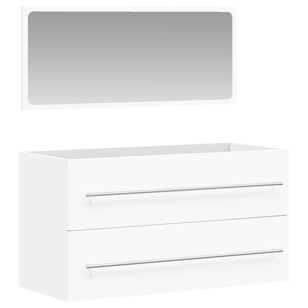 SYDE Armario de Baño con Espejo, Madera de Ingeniería Blanco | Montaje en Pared, Amplio Almacenaje, Resistente a la Humedad, Diseño Minimalista