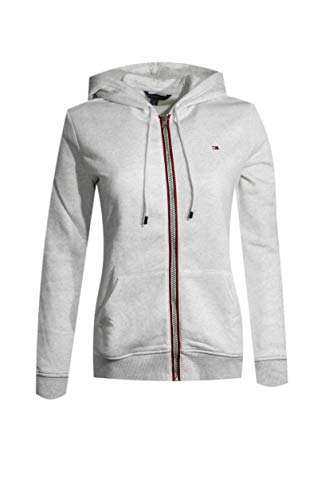 Tommy Hilfiger Womens Full Zip Fleece Lined Hoodie (X-Large, Ligt Grey Heather)