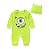 Disney Monsters Inc. Mike Wazowski Baby Boys Coverall with Cap 2 Piece Set for Newborn and Infant