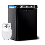 Smad 60L Gas Fridge, 3-Way Camping Fridge, 12V/240V/LPG for Campervan, Motorhome, Caravan, Farm, RV, Fishing Lodge - Quiet 0dB, 30mbar