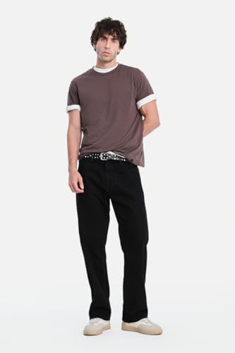 Image of SNITCH Men Jeans Casual Wear | Straight Fit Full Length Button & Zip Closure | 100% Cotton Denim Fabric Durable & Breathable for Streetwear & Daily Outings