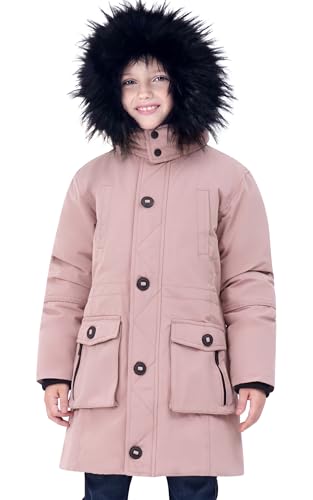 maoo garden Manteaux d'hiver pour Filles Veste de Neige Imperméable Épaisse Parka à Capuche En...