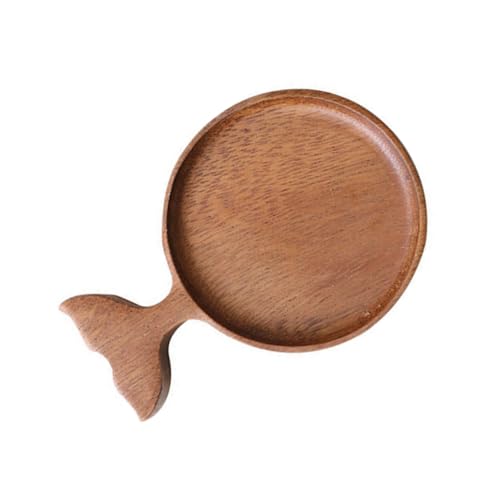 ABOOFAN 1Pc Fish Shaped Wooden Sauce Dish Practical Dipping Plate for Snacks Appetizers and Sauces for Home Restaurant Bbq and Outdoor Gatherings Creative Tableware Design