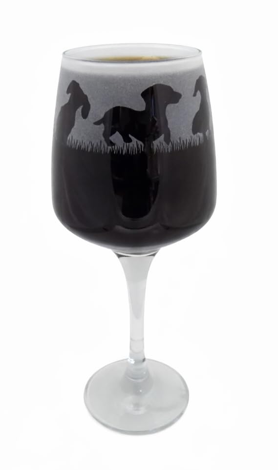 Short HAIRED Chihuahua Hand Etched Stemmed Wine Glass โ image 1
