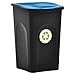 vidaXL Kosz na śmieci z pokrywą na zawiasie, 50 L, czarno-niebieski