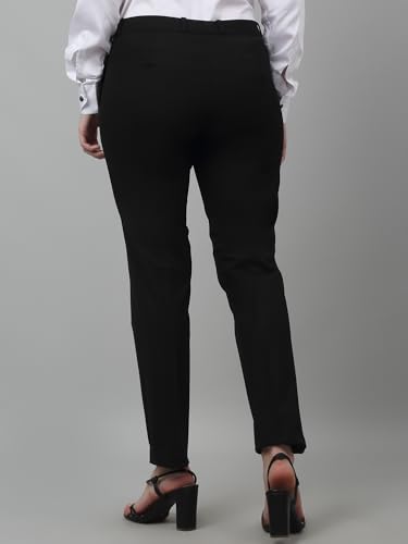 Image of Cantabil Solid Non Pleated Regular Fit Mid Rise Formal Trouser for Women | Formal Pants for Women | Formal Wear Regular Fit Trouser for Women (P LTRF00005)