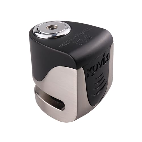 KOVIX KS6 Candado de Disco con Alarma 120dB, Batería Litio Recargable, para e-Bike, Patinete eléctrico, Scooter, Bicicleta antirrobo con Alarma para Disco de Freno, Acero Inoxidable