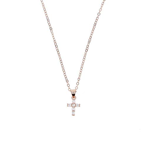 Collar de cruz pequeña de plata 925 dorada el regalo ideal para comunión y cumpleaños