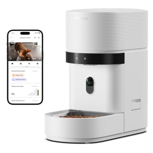 Image of PETLIBRO Automatic Cat Feeder with Camera, Scale AI Smart Food Intake Track | Cat face recognition body feature scan each pet, 1080P HD night vision 5GHz WiFi app care, precision feeding scale 1g control