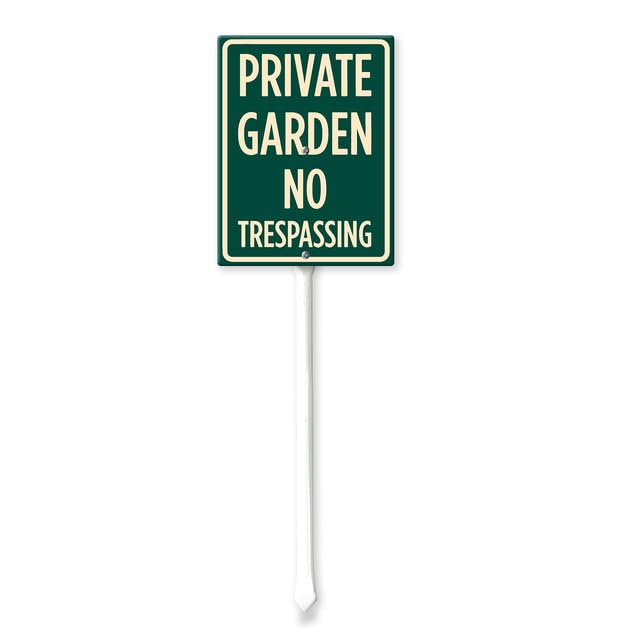 Geroclonup Garden Sign Private Garden No Trespassing Yard Sign with Stake 20x30cm Aluminum Outdoor Decoration Sign Rustproof Sturdy Aluminum Sign for Outdoor Use Easy Install Set of 1