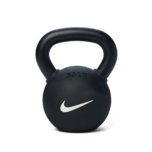 Nike 53 lb Rubber Coated Cast Iron Kettlebell - Single | Black