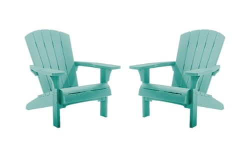 KETER Fauteuil de Jardin Adirondack - Lot de 2 - Bleu