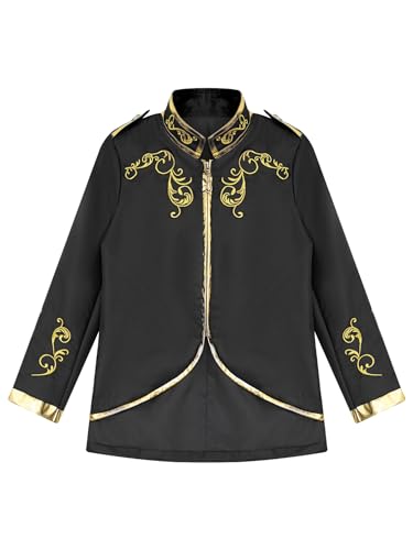 Boys Royal Prince Tuxedo Halloween Kids Gold Embroidered Jacket Retro Palace Court Uniform4