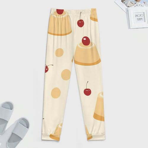 Cheese Pudding Cherries Men's Pajama Pants Lounge Pant Sleepwear PJ Bottoms3