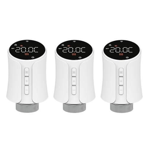 Tuya WiFi Smart Thermostat Radiator Actuator TRV Thermostatic Valve Head Temperature Controller Home Voice Control(3pcs-WiFi)