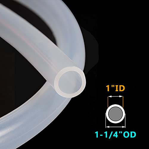Image of Feelers 1 inchID-1-1 /4 inch OD Silicone Tubing Food Grade Pure Silicon Tube High Temp Home Brewing Winemaking Silicone Hose Tubing, 9.84ft Length