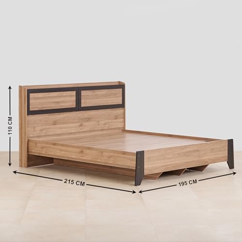 Image of Home Centre Helios Amberly King Bed |Engineered Wood King Bed| (Brown) |1 Year Warranty