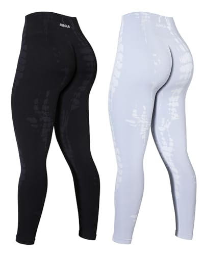 Image of AUROLA Serpent Snake Seamless Scrunch Workout Leggings for Women,Girls Squat Proof Ribbed Thick Active Gym Pants