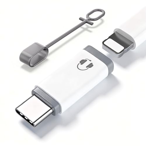 For iPhone 15/16/17 Users Type-C to Lightning Audio Adapter Keep Using MFi Lightning Earphones for Music Calls & Mic Control on USB-C Devices White (Audio Only No Charging/Data Support)