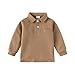 QWKLEAJ School Clothes for Girls 7-8 Long Sleeve Toddler Golf Polo Shirts Boys 4T Button Fleece Lined Collar Girl Shirts Size 10-12 Summer Fashion Girls Blouses Size 7 Clothes 6 Coffee 2-3 Years