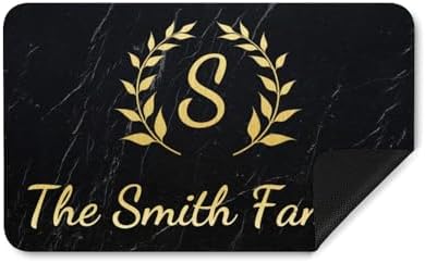 CETPYSYT Personalized Monogram Door Mats with Family Name Custom Welcome Door Mat for Front Door with Anti-Slip Backing Personalized Doormat with Initial for Home Entrance Made in USA