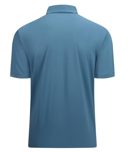 Alex Vando Mens Golf Shirt Moisture Wicking Quick-Dry Solid Short Sleeve Polo Shirts for Men