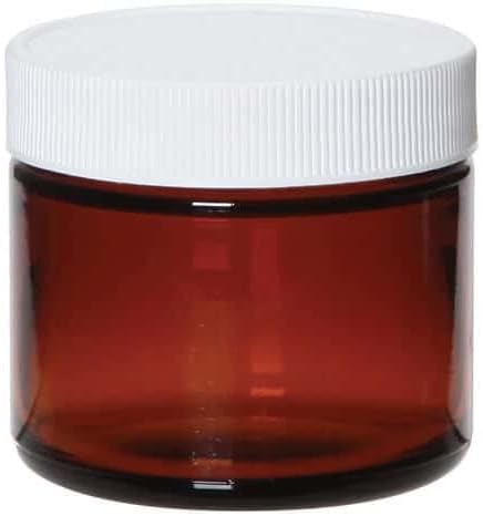 APC1265 Straight-Side Glass Jar, Level 1, Amber, 60 mL; 24/CS