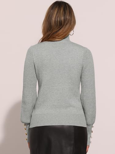 Image of Allegra K Women's Ribbed Long Sleeve Turtleneck Stretch Winter Pullover Knit Sweater Top